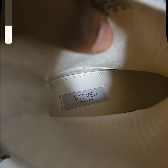 Steven New York By Steve Madden Ankle Booties Women 10M Neta Cream Knit Excellen - Picture 13 of 13